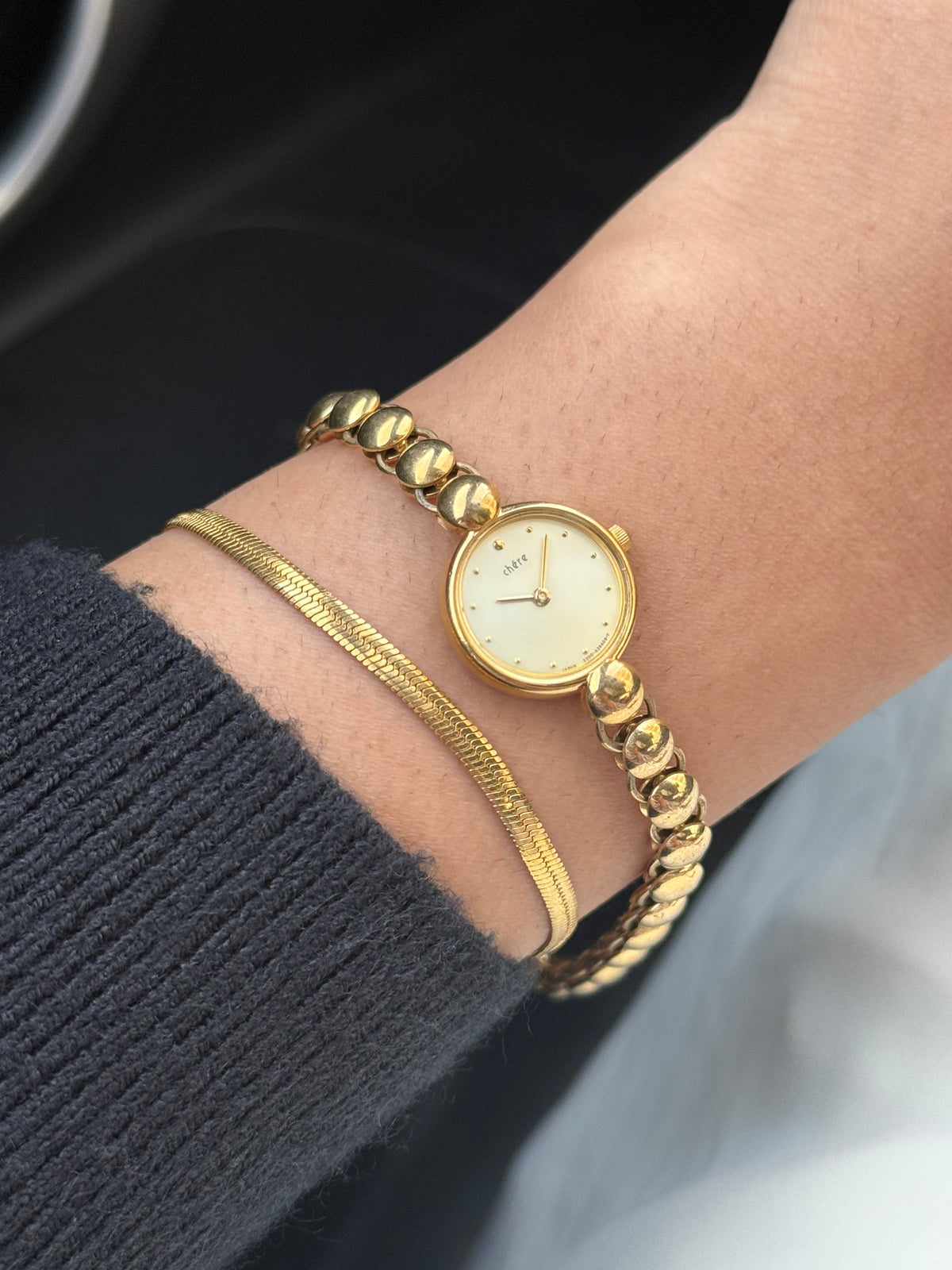 Vintage Citizen Chère Gold Plated Dainty Bracelet watch for women