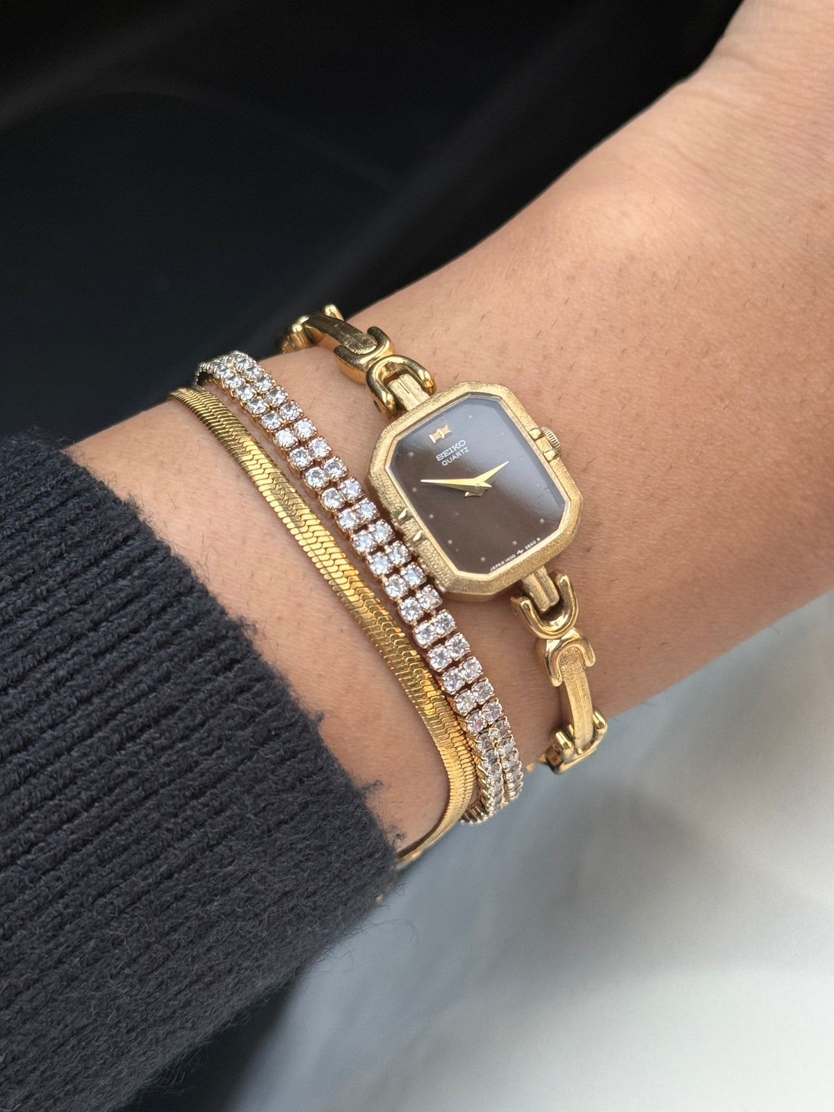 Rare Dial and Dainty Seiko Gold Plated watch for women