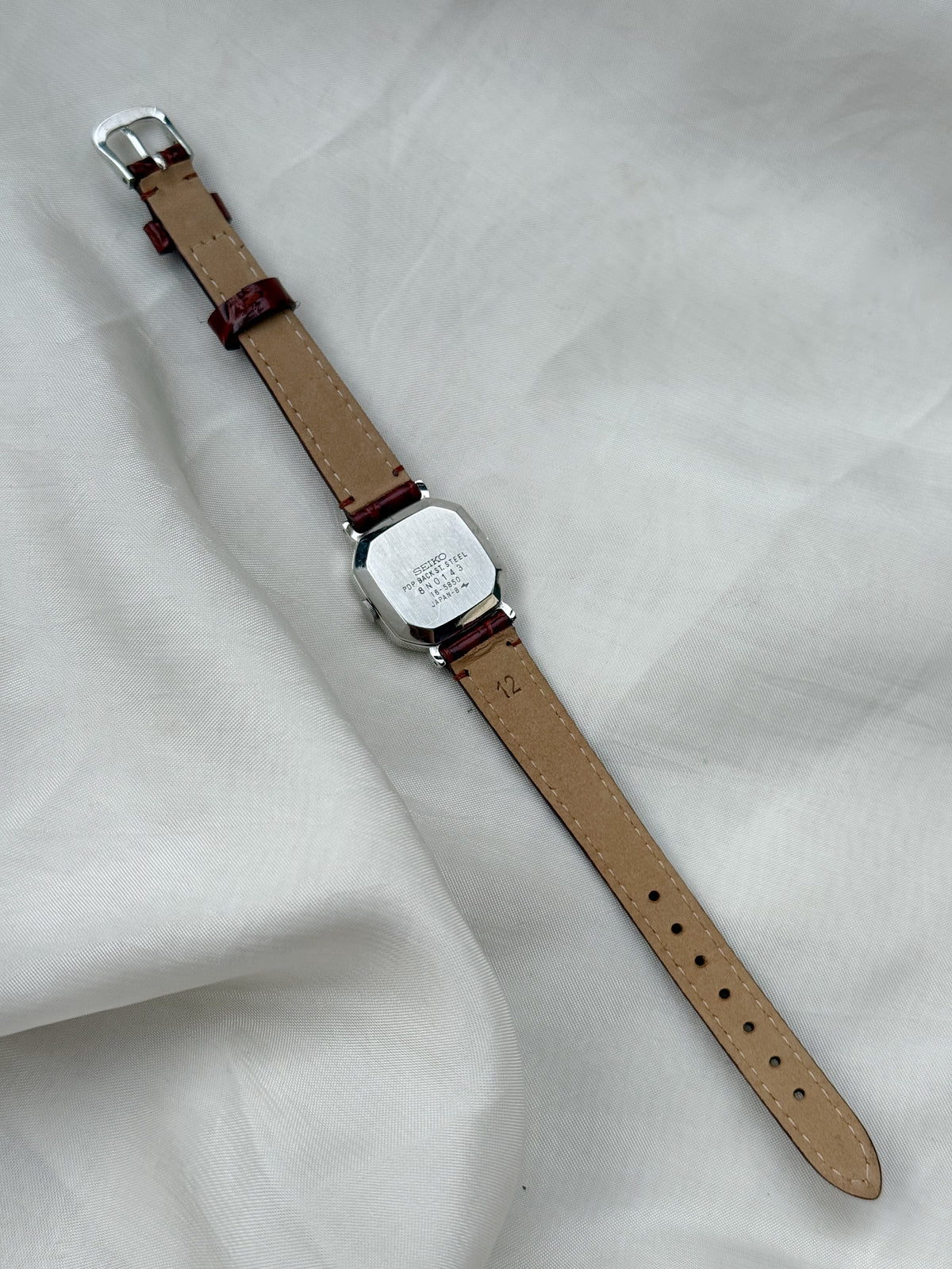 Vintage Seiko Silver Tank watch; Leather Strap