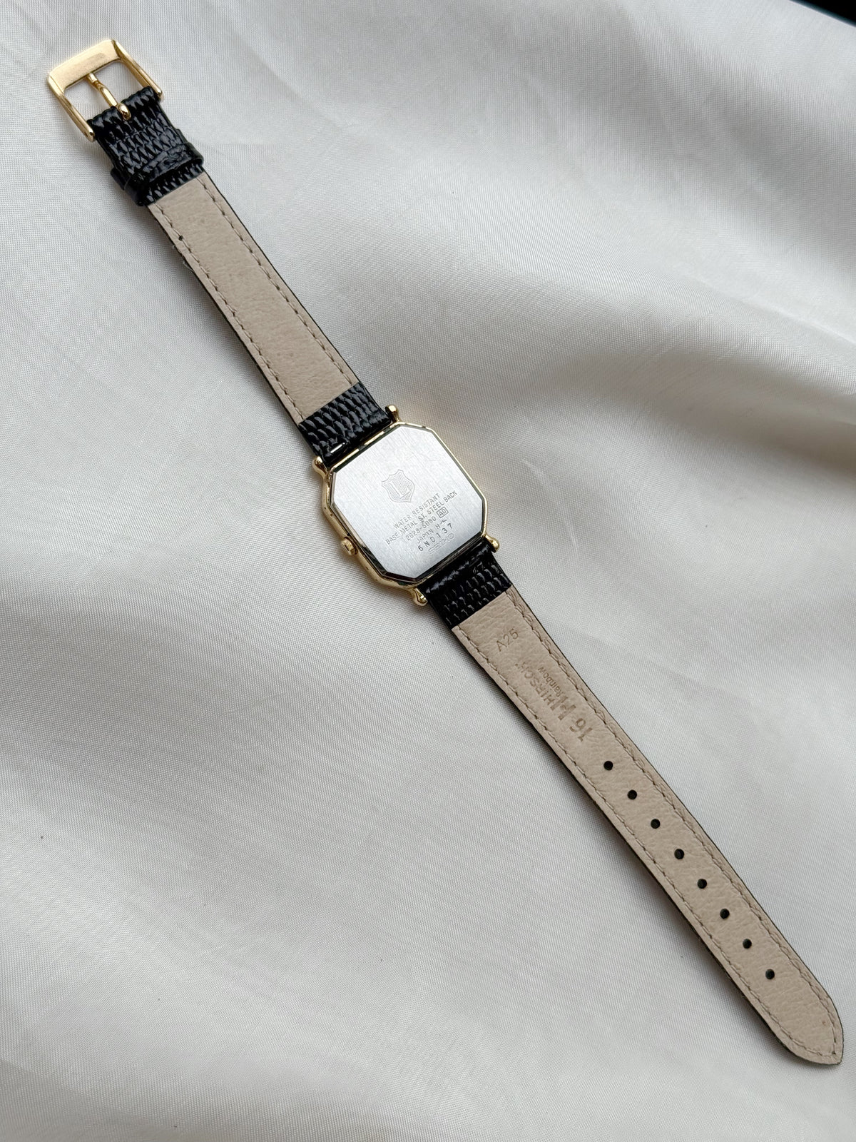 Vintage Rare Seiko The League White Tank Dial Subsecond Unisex watch: Leather Strap