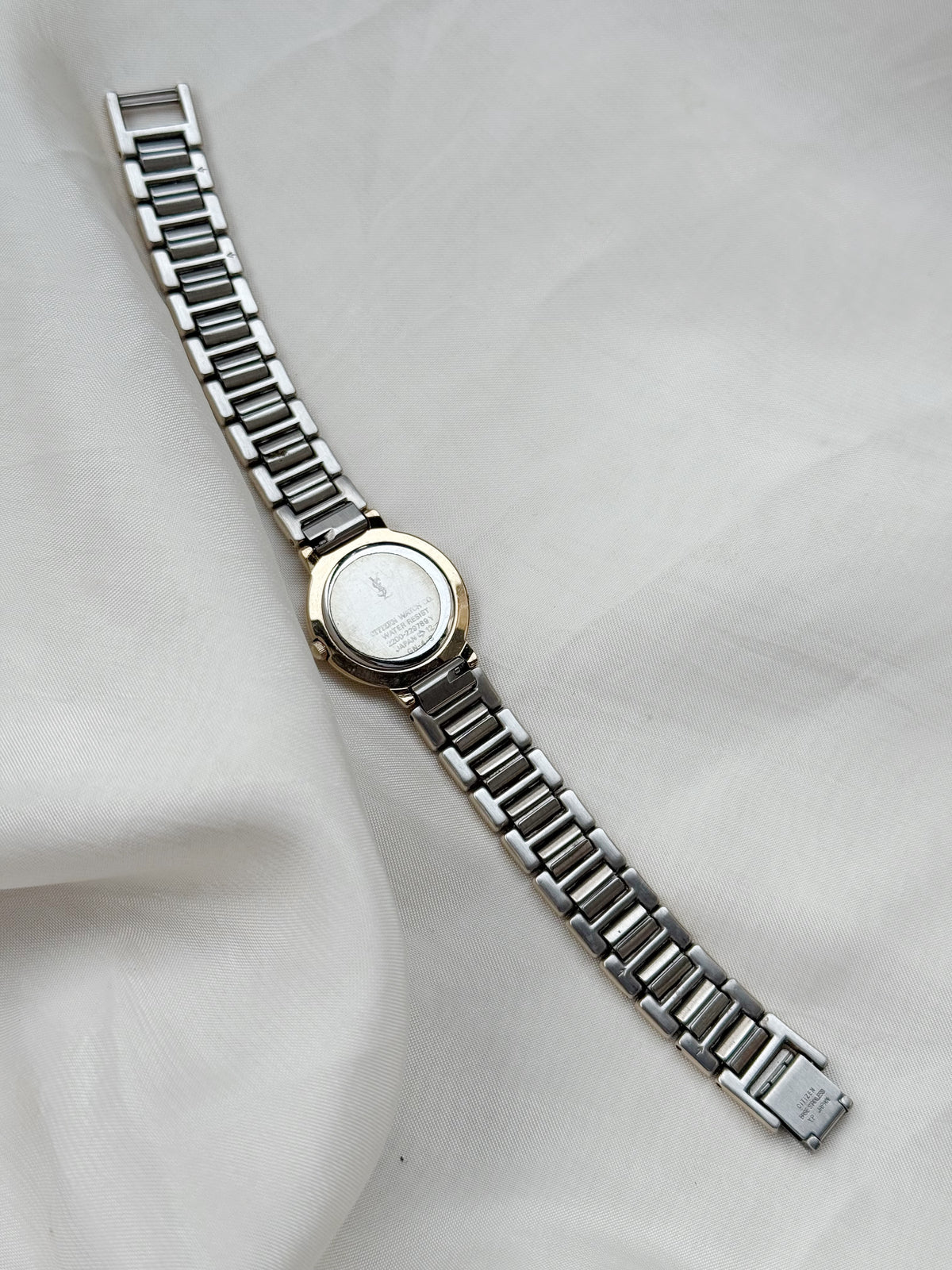 Vintage Rare Yves Saint Laurent Two-Tone Watch for women: Gold Plated, Cream dial