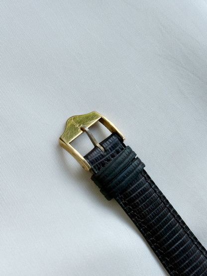 Vintage Rare Yves Saint Laurent Round Pattern Watch for women: Gold Plated, Datejust Dial