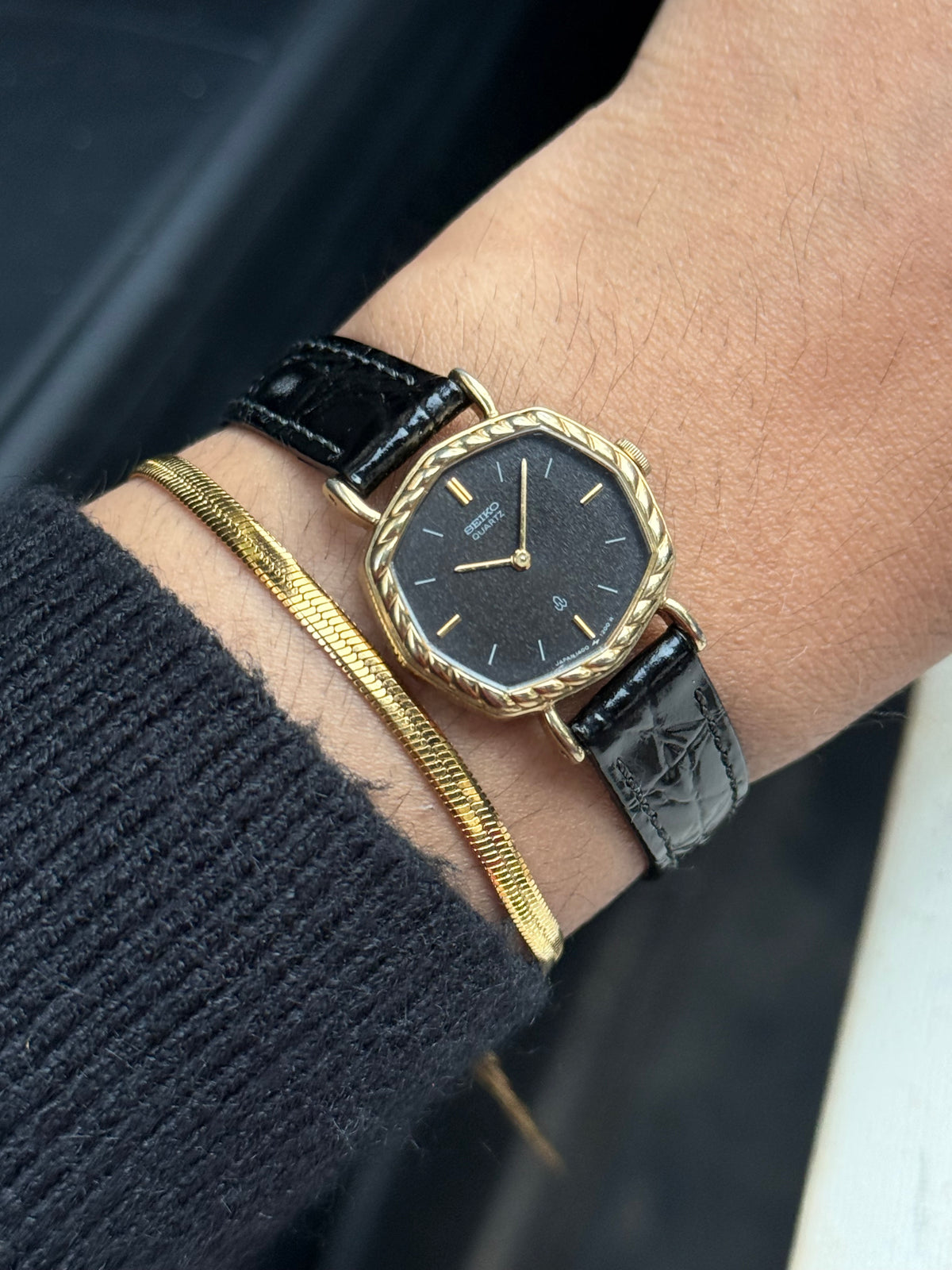 Seiko Rare Leather strap watch