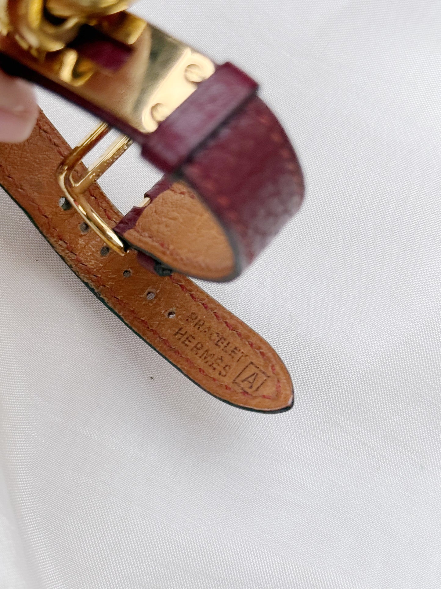 Vintage Rare Hermes Kelly Women’s watch; Maroon Dial and Leather strap