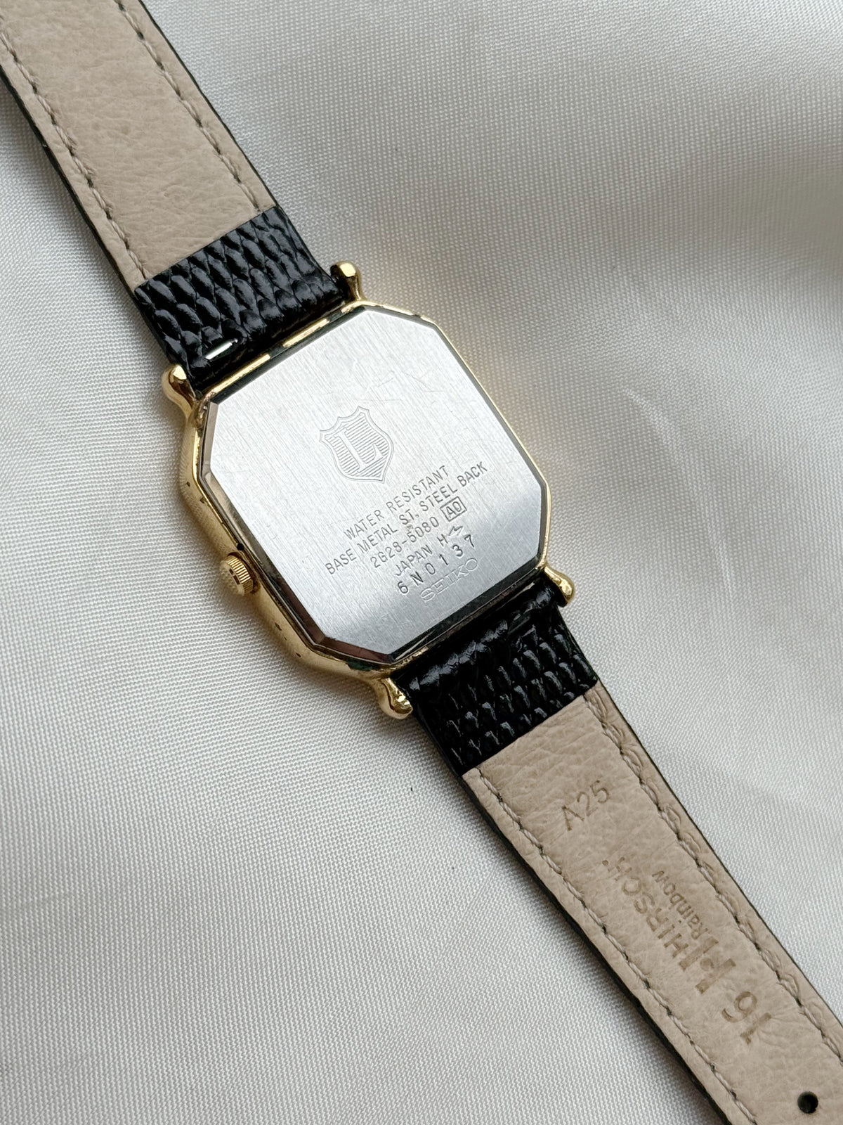 Vintage Rare Seiko The League White Tank Dial Subsecond Unisex watch: Leather Strap