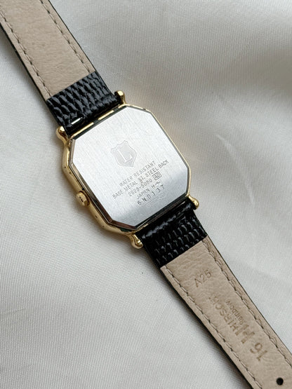 Vintage Rare Seiko The League White Tank Dial Subsecond Unisex watch: Leather Strap