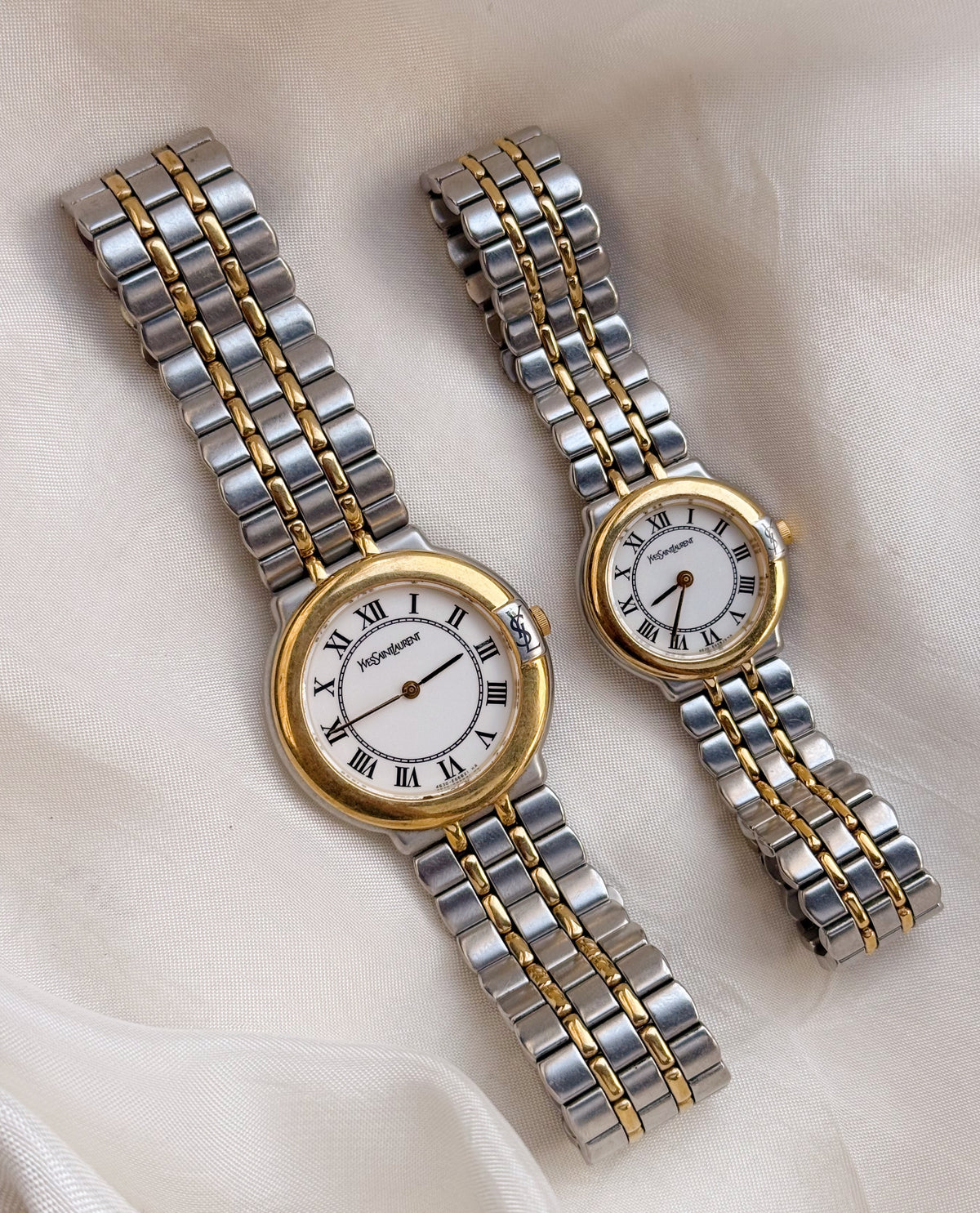 Vintage Yves saint Laurent Two Tone Watch for women; YSL