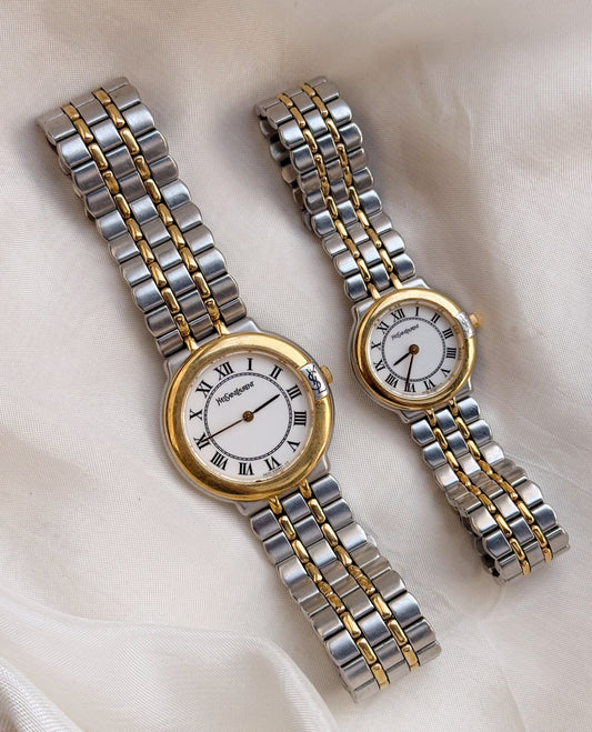 Vintage Yves saint Laurent Two Tone Watch for women; YSL