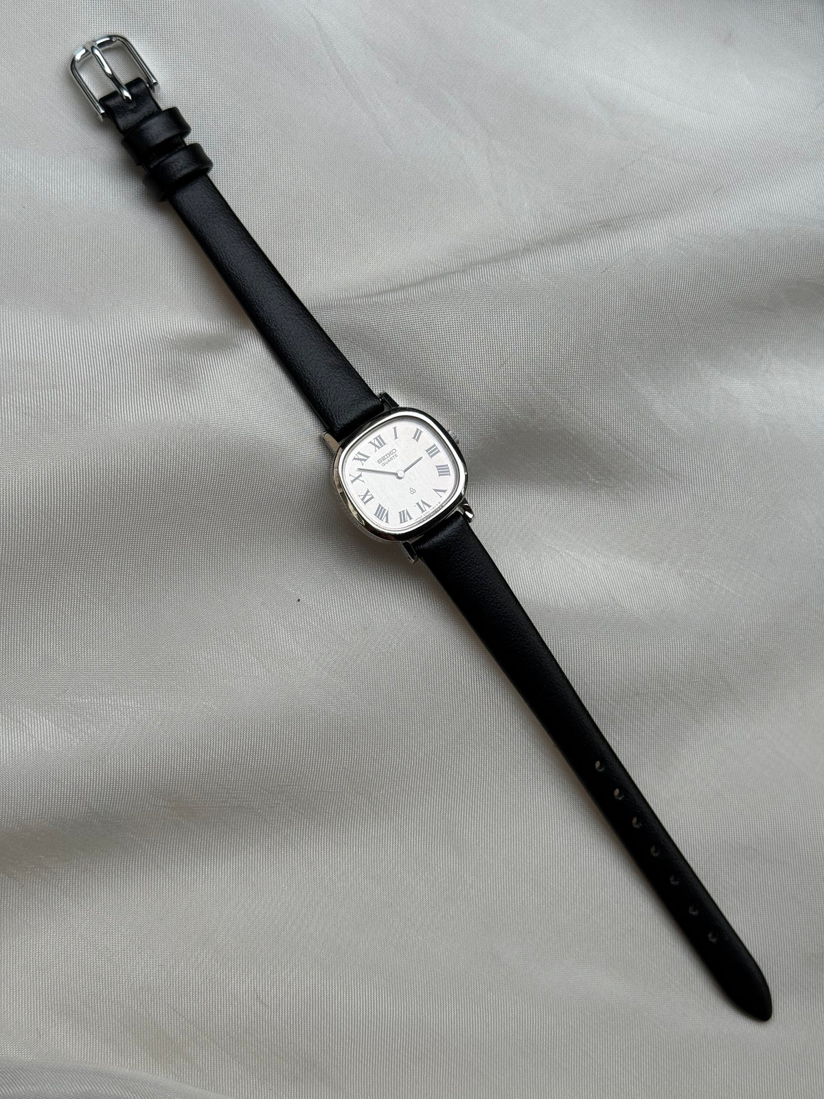 Vintage Seiko Silver watch; Leather Strap
