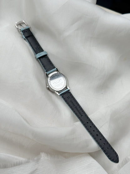 Vintage Celine Round dial women’s watch with Blue leather strap