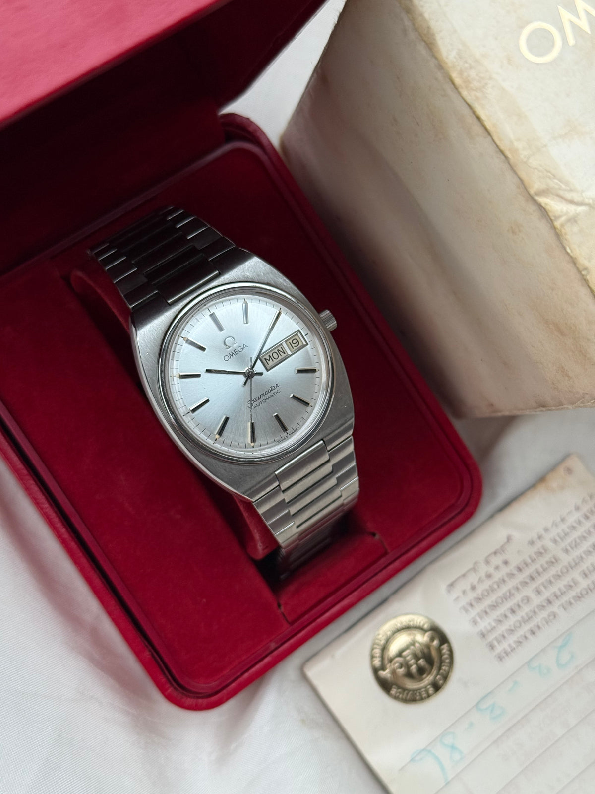 Vintage Omega Seamaster Automatic Day-Date Watch for Men; Boxed, 166.0216