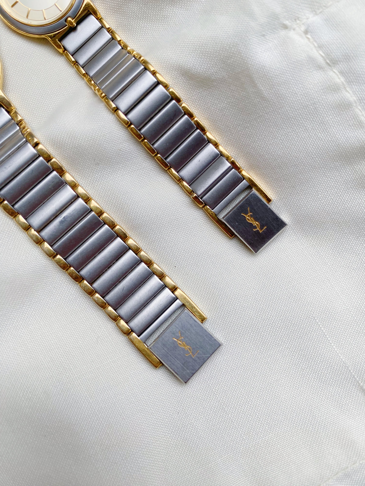 Vintage Yves saint Laurent Two Tone Watch for women; YSL