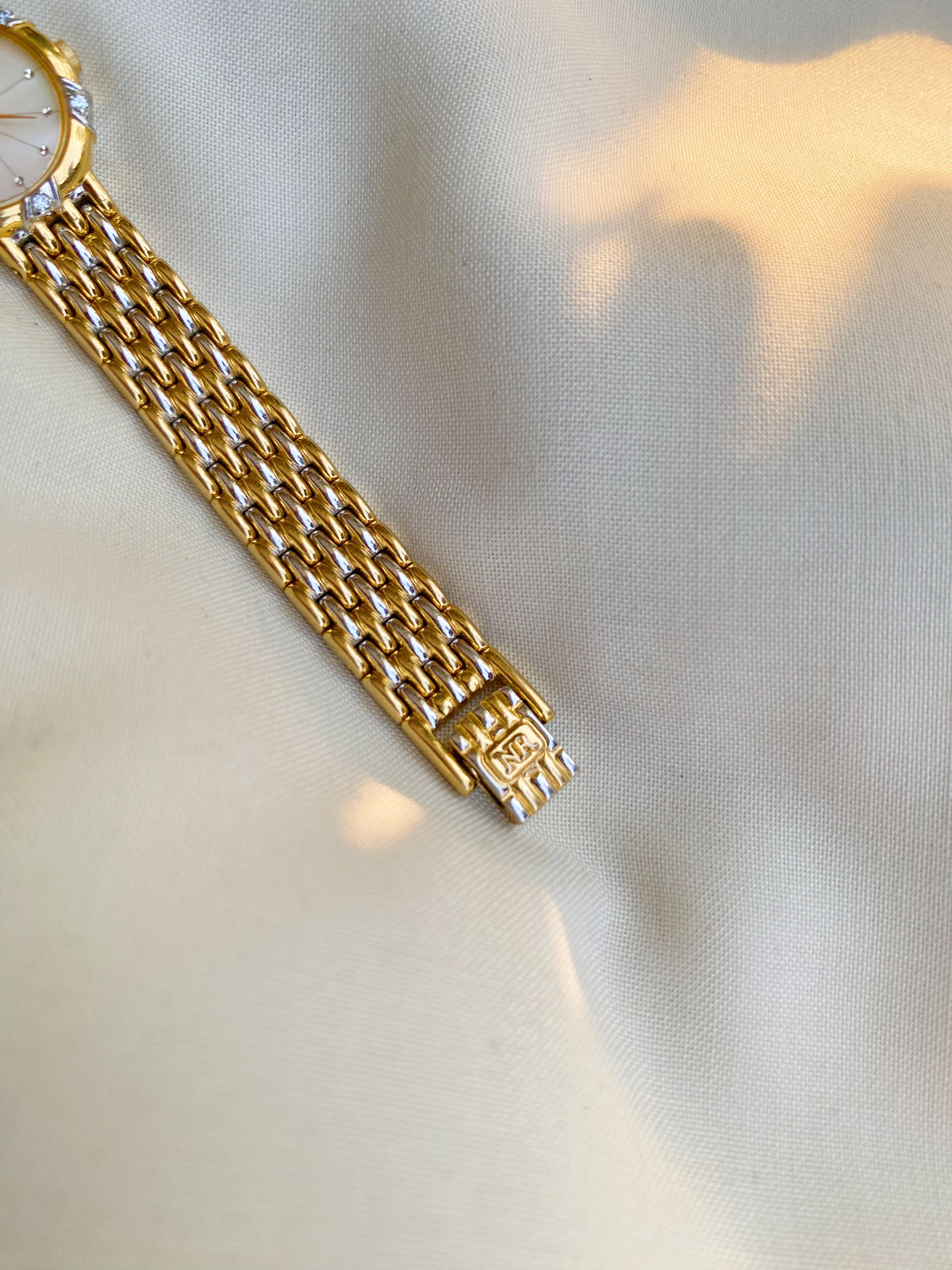Vintage Nina Ricci Rare MOP dial Two tone watch with Diamond accents; Pristine Condition