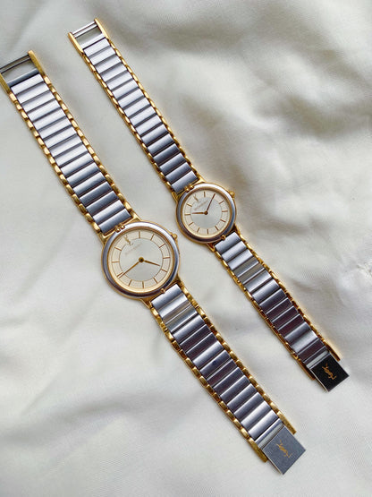 Vintage Yves saint Laurent Two Tone Watch for women; YSL
