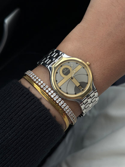 Vintage Rare Omega De Ville Symbol watch; Solid Gold Bezel