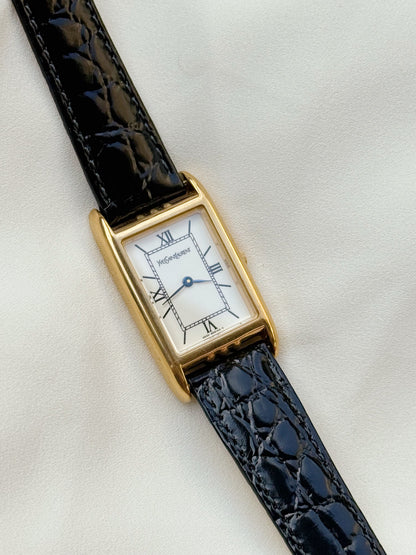 Vintage YSL Rare Tank Watch for women: Gold Plated, Yves Saint Laurent