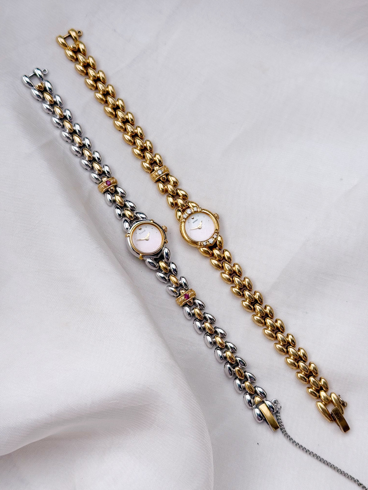 Rare Vintage Petite Dial Seiko Tissè; with diamond accents