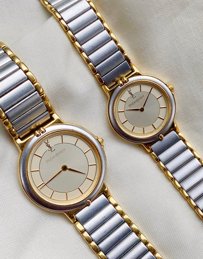Vintage Yves saint Laurent Two Tone Watch for women; YSL