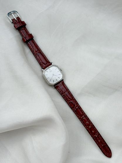 Vintage Seiko Silver Tank watch; Leather Strap