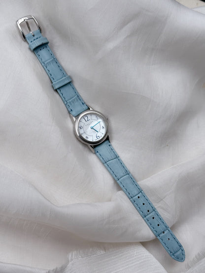 Vintage Celine Round dial women’s watch with Blue leather strap