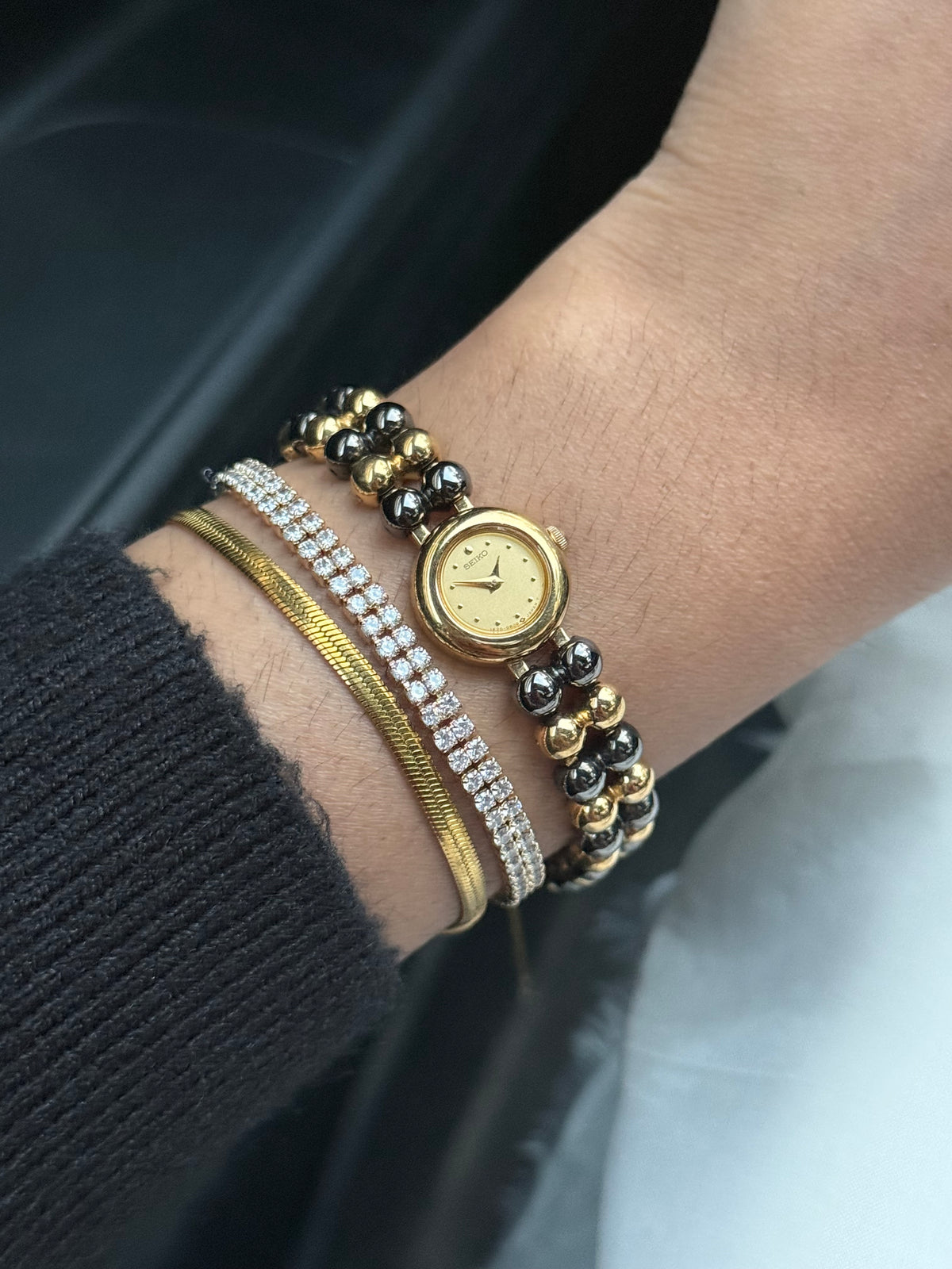Rare Vintage Petite Seiko Two tone Bracelet Watch | 1980s dainty watch