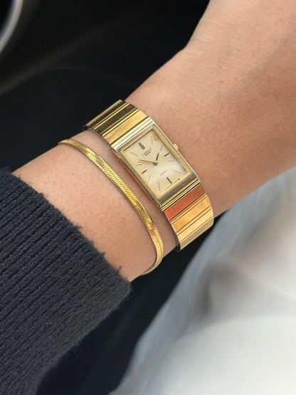 Seiko Slim Tank Lassale Vintage Watch for women; Gold plated