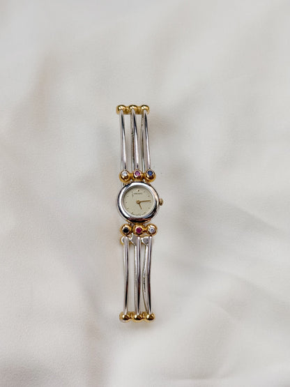 Ultra Rare Seiko stones  Women’s Vintage two tone bangle watch