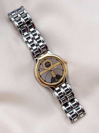 Vintage Rare Omega De Ville Symbol watch; Solid Gold Bezel