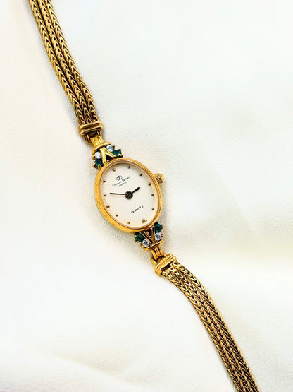 Vintage Ultra Rare Christian Bernard Stones Gold Plated watch for women