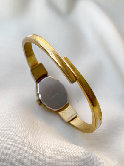 Vintage Limat Peekaboo Floral Bangle Watch, Swiss Made