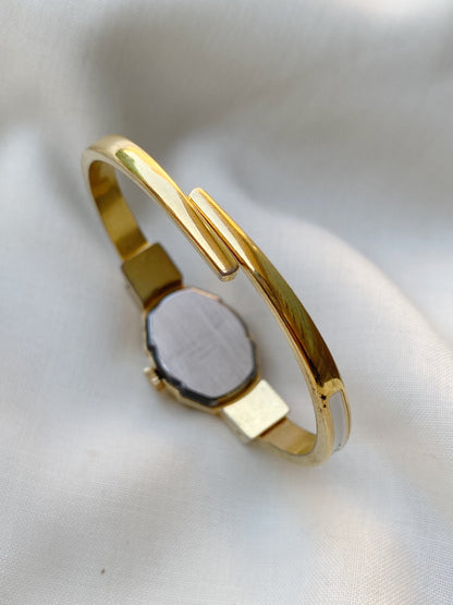 Vintage R.Muller Geneve Peekaboo Floral Bangle Watch, Swiss Made