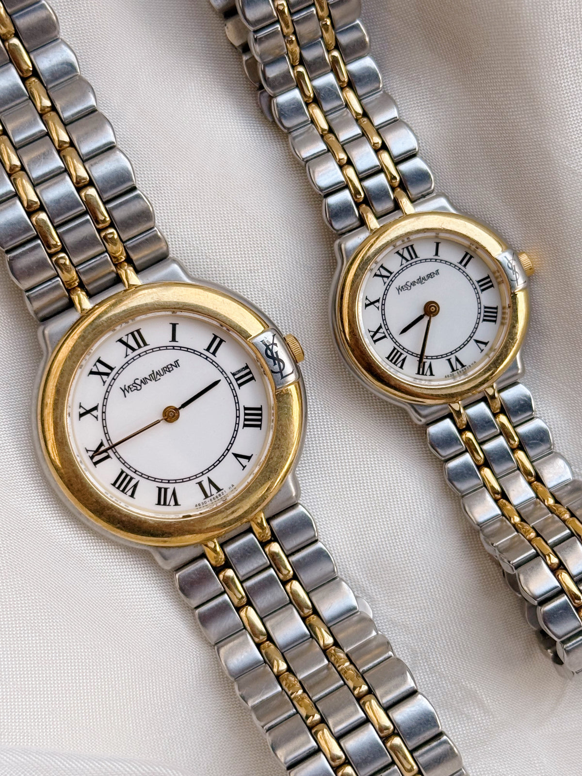 Vintage Yves saint Laurent Two Tone Watch for women; YSL