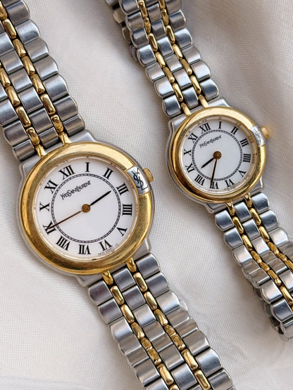 Vintage Yves saint Laurent Two Tone Watch for women; YSL