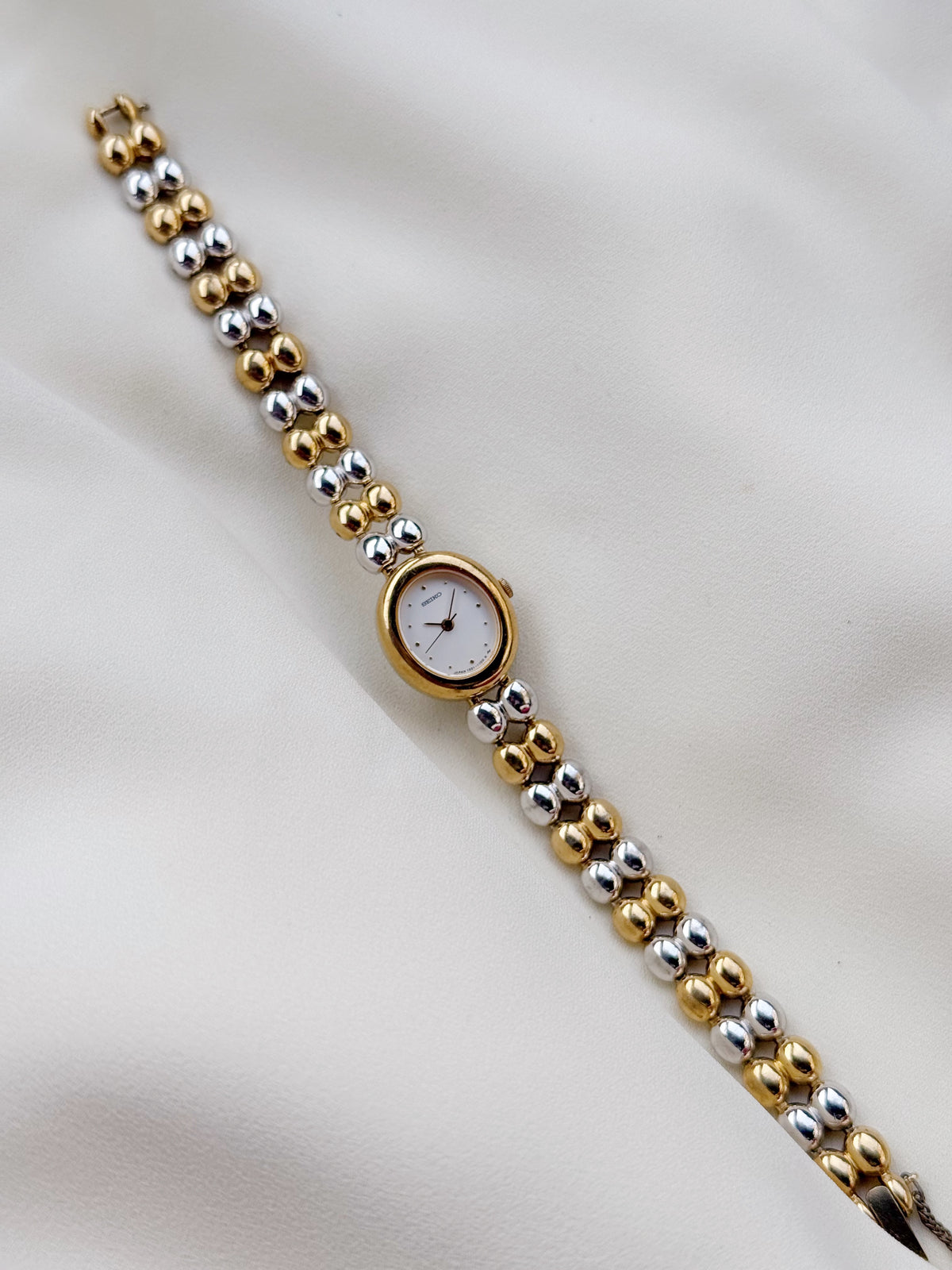 Vintage Rare Seiko Oval Two Tone Bracelet watch for women