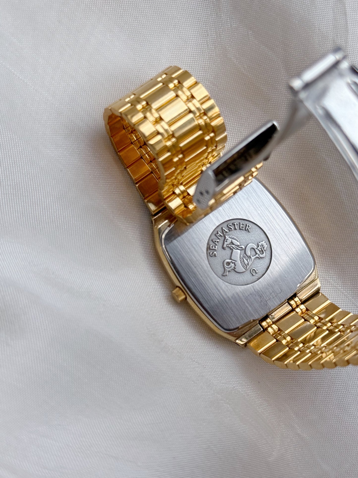 Rare Vintage Omega Seamaster Tank Gold Datejust Watch; Dress Watch