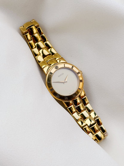 Vintage Gucci 3300.2.L gold plated watch for women