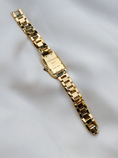 Vintage Rare Yves Saint Laurent Roman Tank Gold Plated watch
