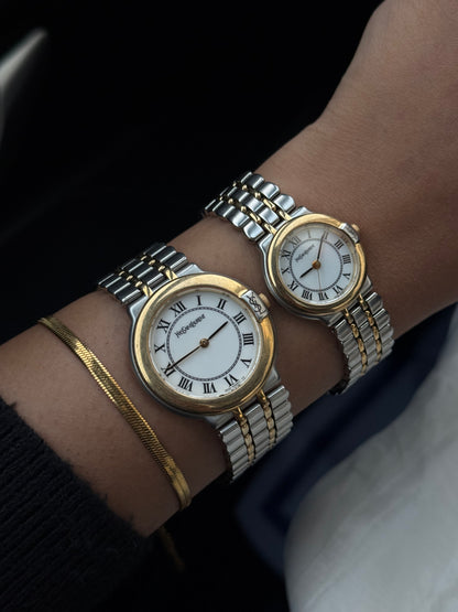 Vintage Yves saint Laurent Two Tone Watch for women; YSL