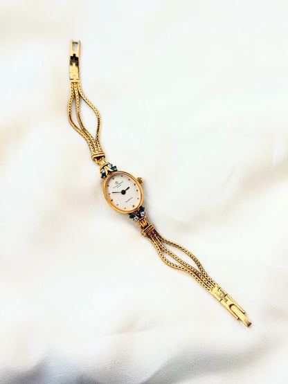 Vintage Ultra Rare Christian Bernard Stones Gold Plated watch for women