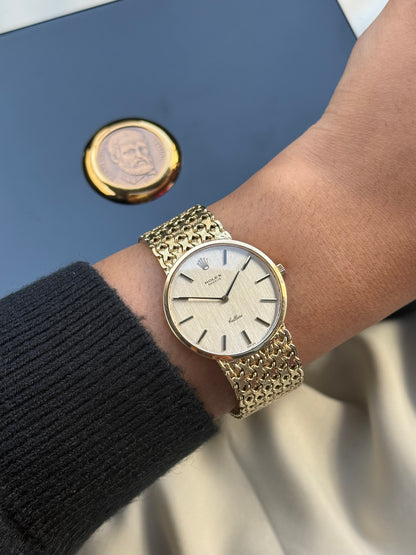 Rare Rolex Geneve Cellini Solid 14k Yellow Gold watch; Extra Slim Dress Watch