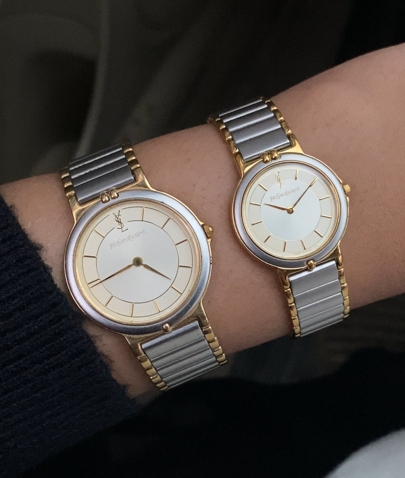 Vintage Yves saint Laurent Two Tone Watch for women; YSL