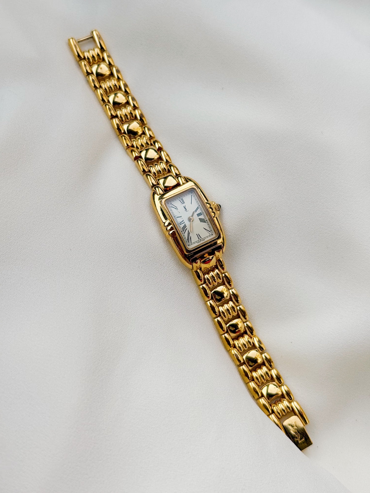 Vintage Rare Yves Saint Laurent Roman Tank Gold Plated watch