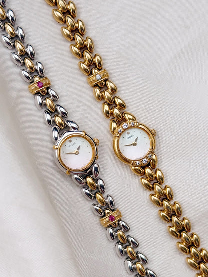 Rare Seiko Tissè Two Tone and Gold watches with diamond accents