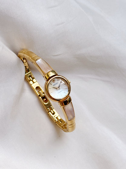 RARE Seiko Lassale 1990s vintage women’s watch; Pastel Pink Colour Stone