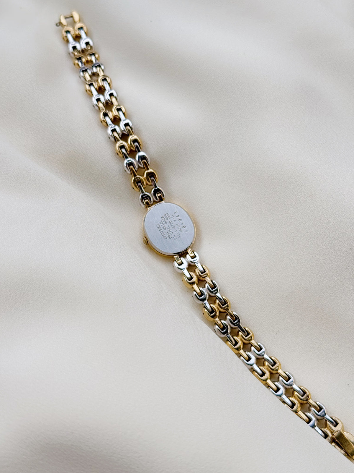 Vintage Rare Seiko Oval Two Tone Bracelet watch for women