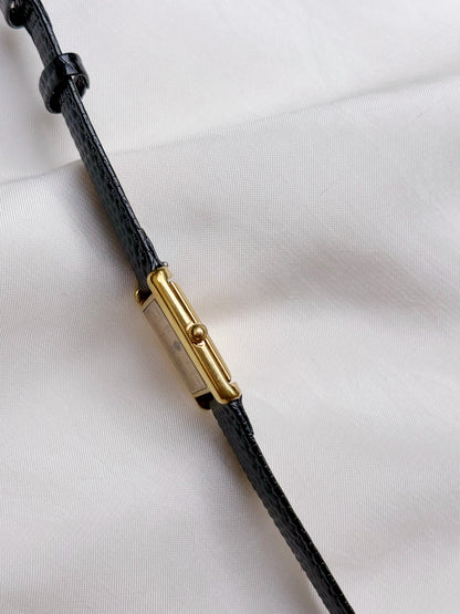 Rare Raymond Weil Roman Tank Vintage Unisex Watch; Gold plated, Leather Strap