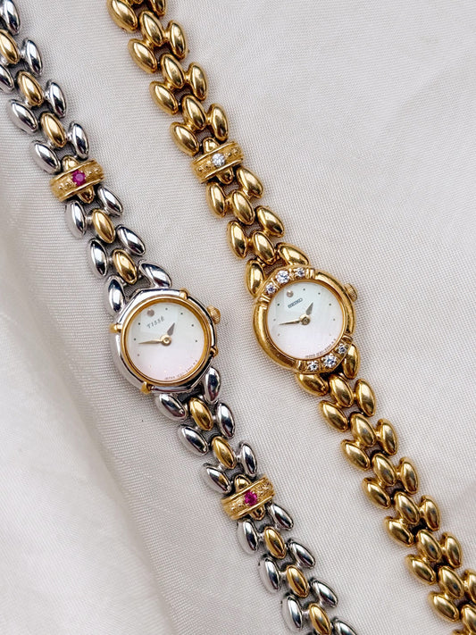 Rare Vintage Petite Dial Seiko Tissè; with diamond accents