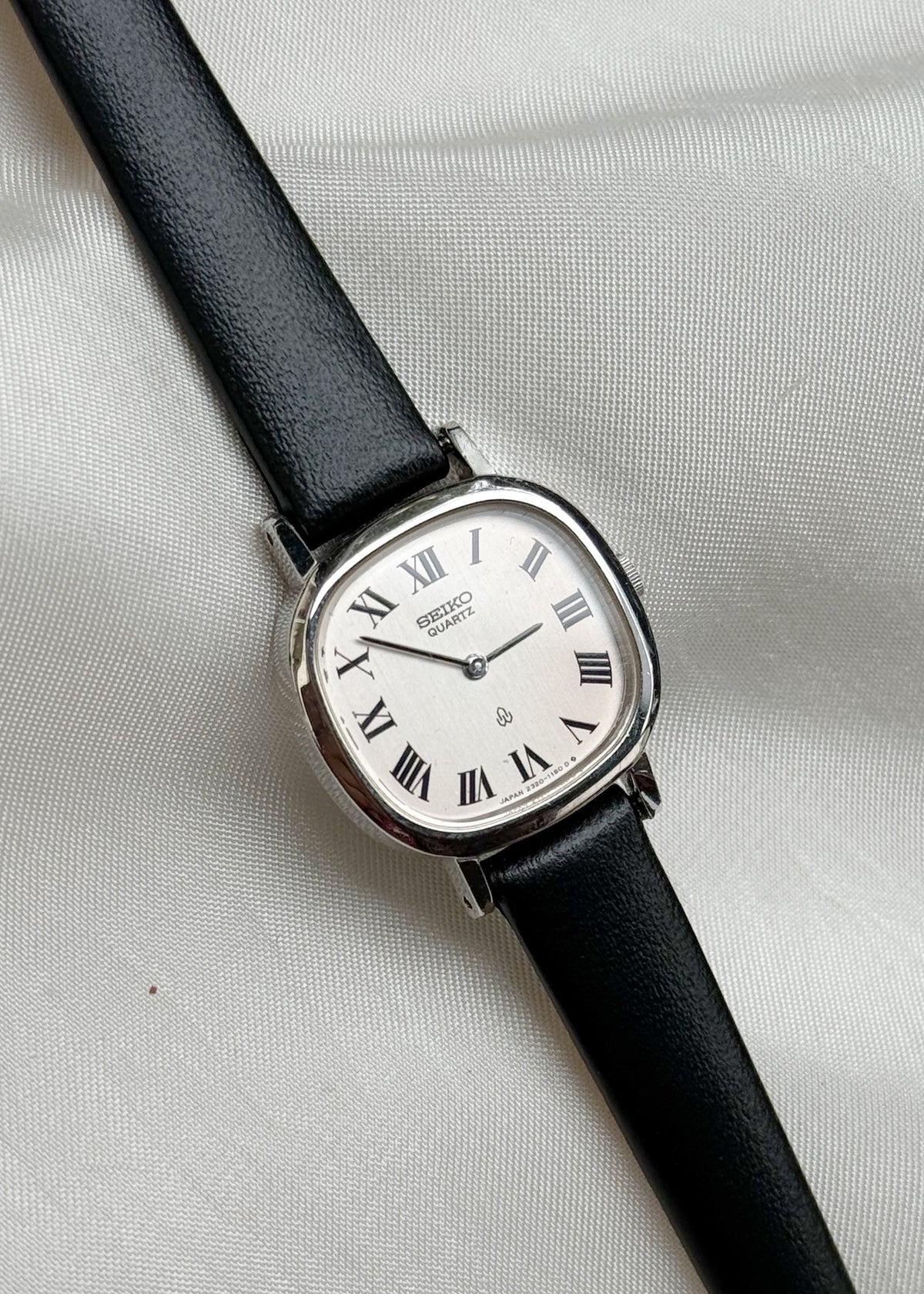 Vintage Seiko Silver watch; Leather Strap