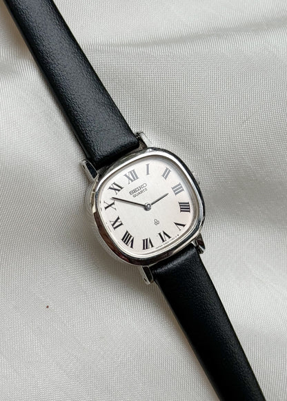 Vintage Seiko Silver watch; Leather Strap