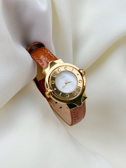 Vintage Gucci Rare Peekaboo 90s Gold Plated 6600L Quartz Watch ; Luxury Swiss timepiece